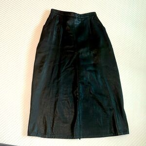 Vintage Black Leather Skirt